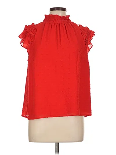 Pre-owned Cece Sleeveless Blouse In Red