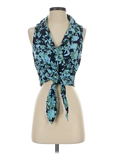 Pre-owned Cece Sleeveless Blouse In Teal