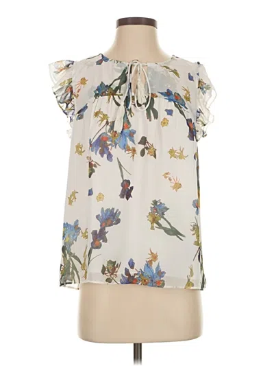 Pre-owned Cece Sleeveless Blouse In White