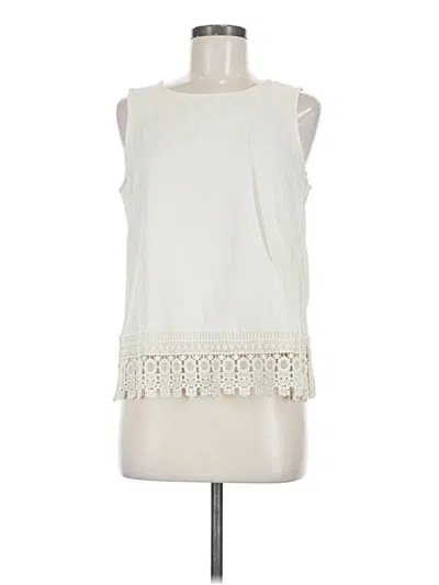 Pre-owned Cece Sleeveless Blouse In White