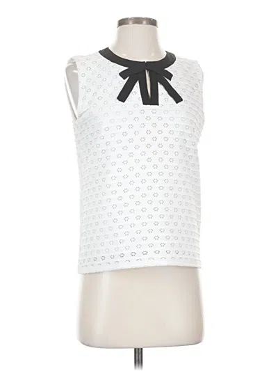 Pre-owned Cece Sleeveless Blouse In White