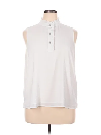 Pre-owned Cece Sleeveless Blouse In White