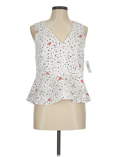 Pre-owned Cece Sleeveless Blouse In White
