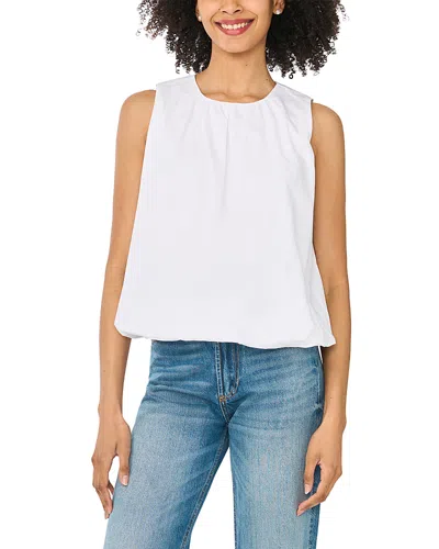 Cece Sleeveless Bubble Top In White