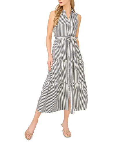 Cece Sleeveless Collared Midi Shirtdress In Multi
