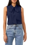 Cece Sleeveless Georgette Bow Blouse