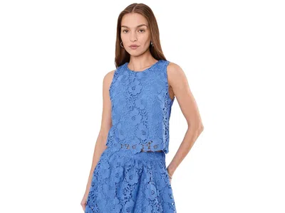 Cece Sleeveless Lace Top In Gray