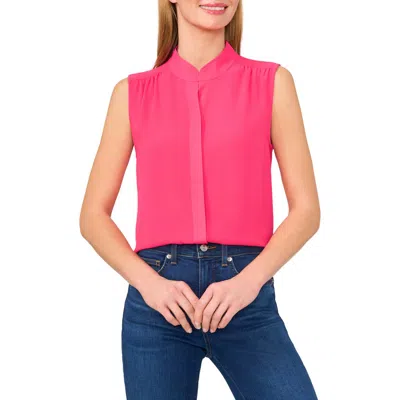 Cece Sleeveless Mandarin Collar Button-up Shirt