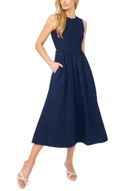 Cece Sleeveless Midi Sweater Dress In Blue