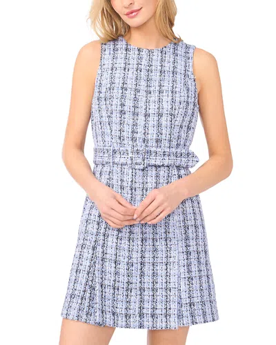 Cece Sleeveless Pleated Mini Dress In Blue