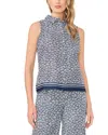 Cece Womens Sleeveless Button Down Top Pull On Pants In Multi