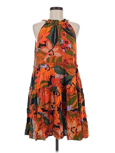 Pre-owned Cece Sleeveless Top Orange Halter Neckline Tops