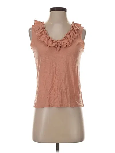 Pre-owned Cece Sleeveless Top Orange Ruffles Neckline Tops