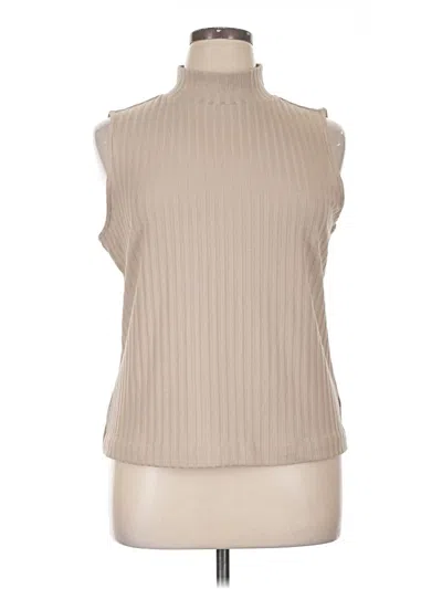Pre-owned Cece Sleeveless Top Tan Turtleneck Tops
