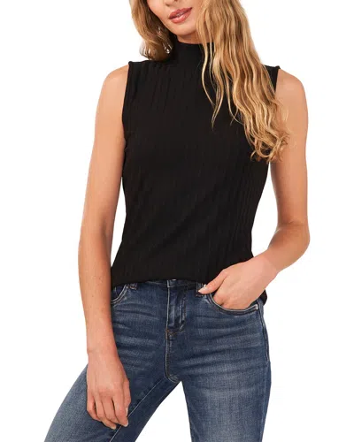 Cece Sleeveless Turtleneck In Black