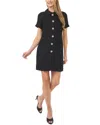 Cece Rhinestone Button Shift Dress In Black