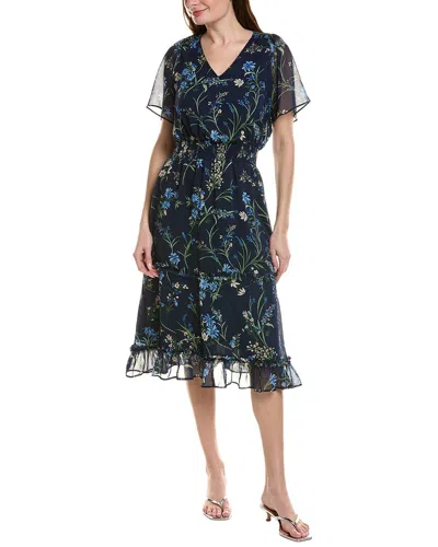 Cece Smock Tiered Midi Dress In Animal Print