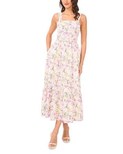 Cece Smocked Back Midi Tank Dress In White