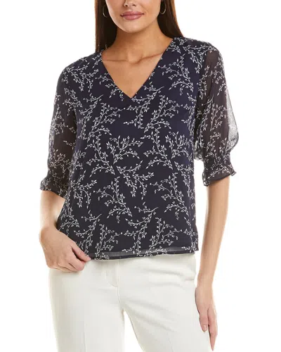 Cece Smocked Cuff Blouse In Black