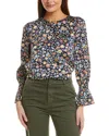 Cece Smocked Cuff Blouse