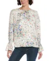 Cece Smocked Cuff Blouse In Multi