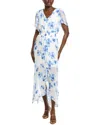 Cece Smocked Waist Flutter Sleeve Maxi Dress
