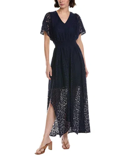Cece Smocked Waist Flutter Sleeve Maxi Dress In Black