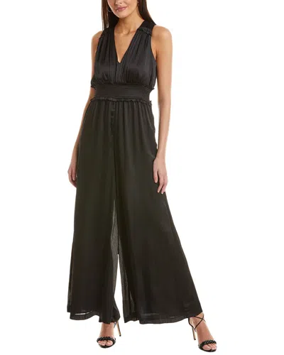 Cece Smocked Waist Jumpsuit In Black
