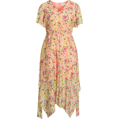 Cece Smocked Waist Maxi Dress In Multi