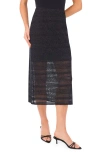 Cece Sparkle Knit Midi Skirt In Black