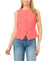 Cece Split Hem Vest In Pink