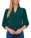 Cece Collared Ruffle Cuff Top