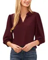 Cece Collared Ruffle Cuff Top