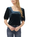 Cece Square Neck Stretch Velvet Top