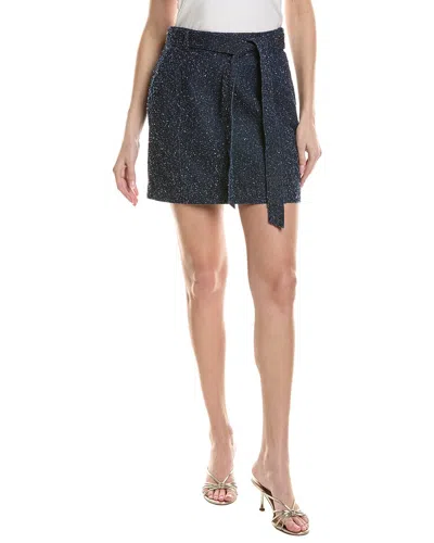 Cece Stitched Down Pleated Mini Skirt In Navy