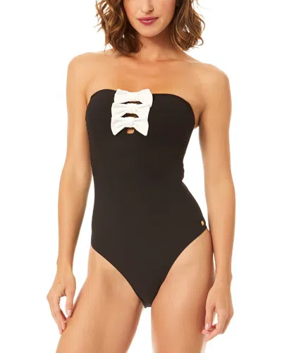 Cece Strapless Bow One-piece In Black