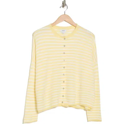 Cece Stripe Cardigan In Yellow