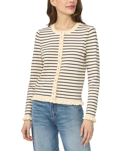 Cece Stripe Cardigan In Beige