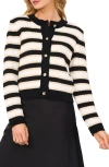 Cece Women's Striped Cardigan In Rich Black