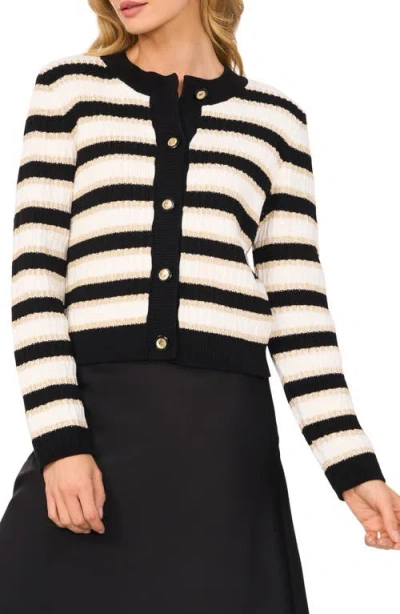 CECE CECE STRIPE CARDIGAN