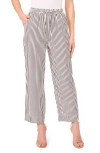 Cece Stripe Drawstring Ankle Pants In Brown