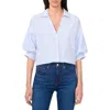 Cece Stripe Elbow Length Sleeve Button-up Shirt