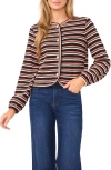 Cece Stripe Knit Cardigan In Black