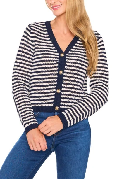 CECE CECE STRIPE OPEN STITCH CARDIGAN