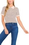 Cece Stripe Polo Sweater In Neutral