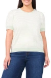 Cece Stripe Puff Sleeve Sweater