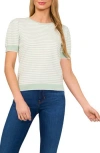 Cece Stripe Short Sleeve Sweater
