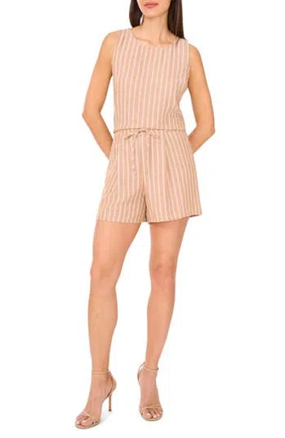 Cece Stripe Tank & Shorts Set In Brown