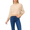Cece Turtleneck Wide Sleeve Sweater In Neutral