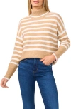 Cece Turtleneck Wide Sleeve Sweater In Neutral